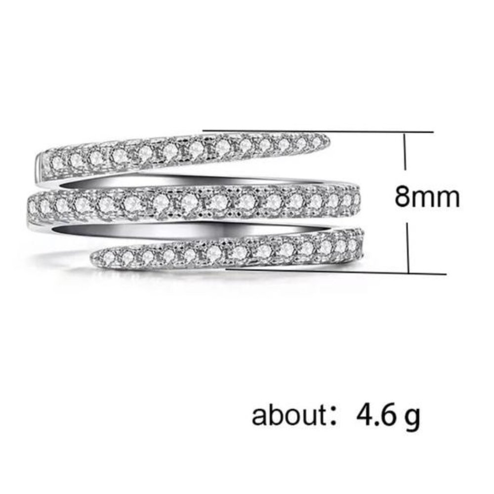 NEW 925 STERLING SILVER THREE CIRCLE RING, CUTE RING, SHINY RING. - Picture 4 of 5